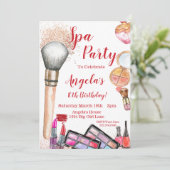 Uitnodiging voor Spa Party, Editable 10th Birthday (Staand voorkant)