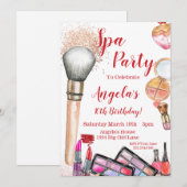 Uitnodiging voor Spa Party, Editable 10th Birthday (Voorkant / Achterkant)