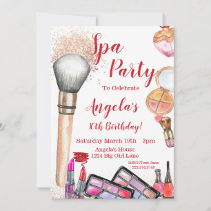 Uitnodiging voor Spa Party, Editable 10th Birthday