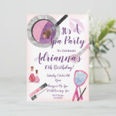 Uitnodiging voor Spa Party, Editable 10th Birthday (Staand voorkant)