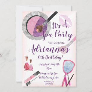 Uitnodiging voor Spa Party, Editable 10th Birthday
