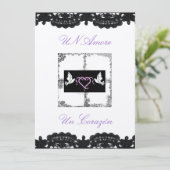 Uitnodiging voor Spaanse bruiloft "Doves and Ribbo (Staand voorkant)