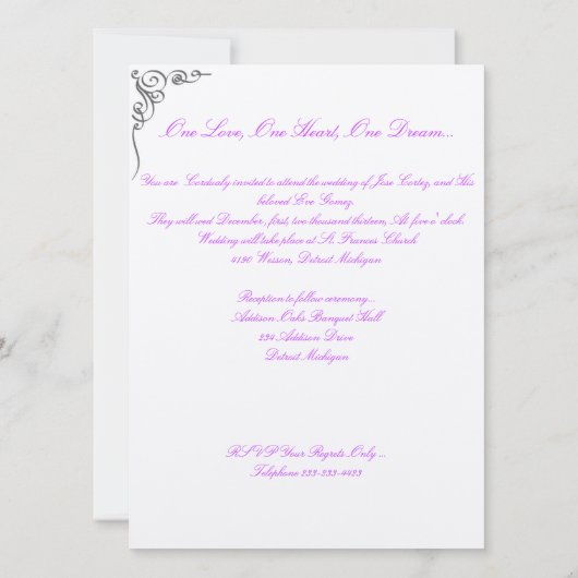 Uitnodiging voor Spaanse bruiloft "Doves and Ribbo (Achterkant)