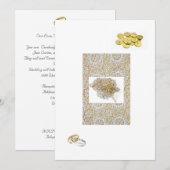 Uitnodiging voor Spaanse bruiloft "Gold Bands & Co (Voorkant / Achterkant)