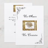 Uitnodiging voor Spaanse bruiloft "Wedding Lasso" (Voorkant / Achterkant)