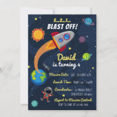 Uitnodiging voor 'Space Birthday'. Astronaut Invit (Voorkant)