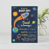 Uitnodiging voor 'Space Birthday'. Astronaut Invit (Staand voorkant)