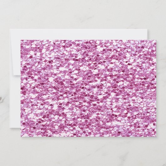 Uitnodiging voor sparkly Glitter Pink Bachelorette (Achterkant)