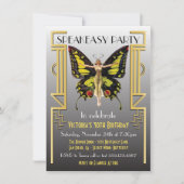 Uitnodiging voor Speakeasy Flapper Great Gatsby-fe (Voorkant)