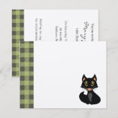 Uitnodiging voor speciale Black Cat Birthday Party (Voorkant / Achterkant)