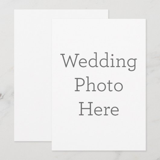 Enkele uitnodiging, Maat: 12,7 x 17,8 cm, Papier: Signature Mat, Enveloppen: Wit (Voorkant / Achterkant)