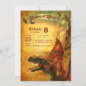 Uitnodiging voor speciale Dragon Birthday Party (Voorkant)