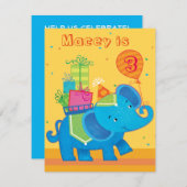 Uitnodiging voor speciale Elephant Birthday (Voorkant / Achterkant)