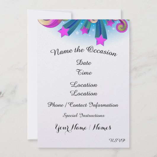 Uitnodiging voor speciale gelegenheden - SRF (Achterkant)