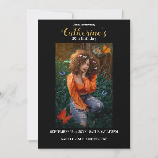 Uitnodiging voor speciale Gold- en zwarte feestdag (Voorkant)