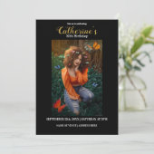 Uitnodiging voor speciale Gold- en zwarte feestdag (Staand voorkant)