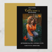 Uitnodiging voor speciale Gold- en zwarte feestdag (Voorkant / Achterkant)