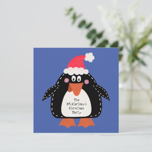 Uitnodiging voor speciale kerstfeestdagen in pingu (Staand voorkant)