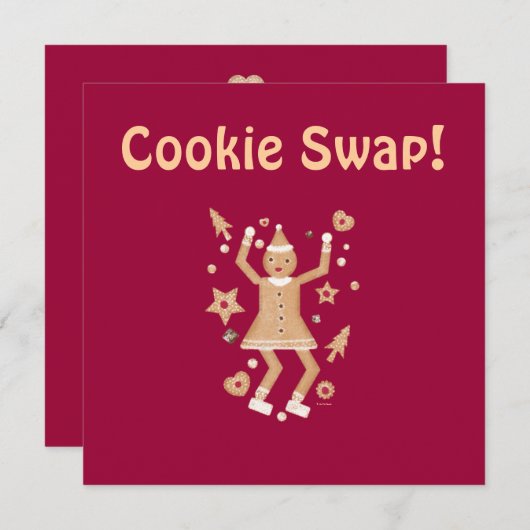 Uitnodiging voor speciale kerstkoekjes (Voorkant / Achterkant)