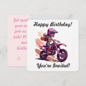 Uitnodiging voor speciale meisjesmotocross (Voorkant / Achterkant)