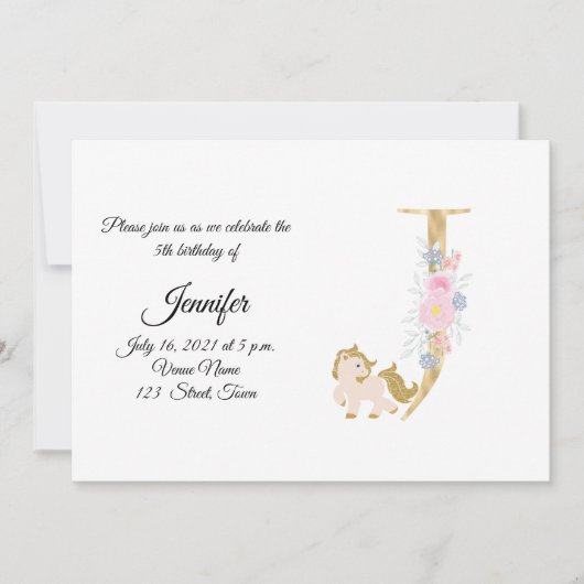 Uitnodiging voor speciale pony (Voorkant)