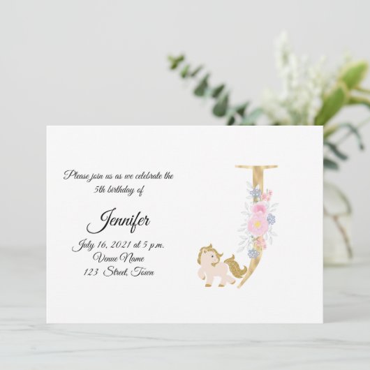 Uitnodiging voor speciale pony (Staand voorkant)