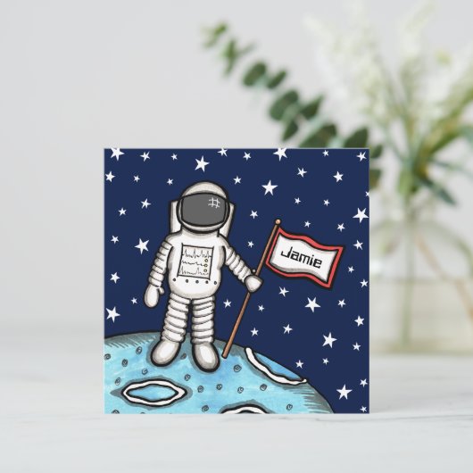 Uitnodiging voor speciale ruimteastronaut (Staand voorkant)