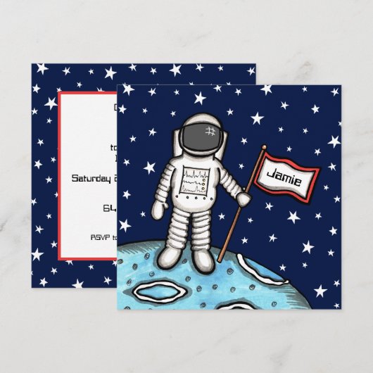 Uitnodiging voor speciale ruimteastronaut (Voorkant / Achterkant)