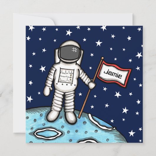 Uitnodiging voor speciale ruimteastronaut (Voorkant)