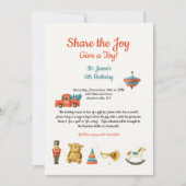 Uitnodiging voor speelgoedactie tijdens de feestda (Voorkant)