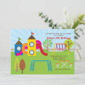 Uitnodiging voor speelplaatsen (Staand voorkant)