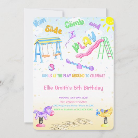 Uitnodiging voor speelplaatsen (Voorkant)