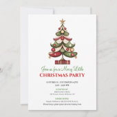 Uitnodiging voor speels artistiek kerstboomfeest (Voorkant)