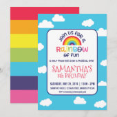 Uitnodiging voor speelse regenboogdag (Voorkant / Achterkant)
