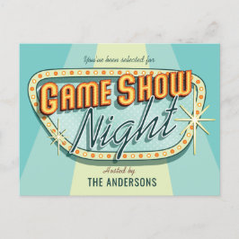 Uitnodiging voor spelshowavondfeest briefkaart
