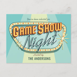 Uitnodiging voor spelshowavondfeest briefkaart
