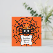 Uitnodiging voor Spider Web Halloween Party (Staand voorkant)