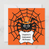 Uitnodiging voor Spider Web Halloween Party (Voorkant)