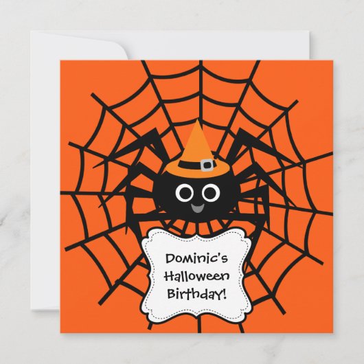 Uitnodiging voor Spider Web Halloween Party (Voorkant)