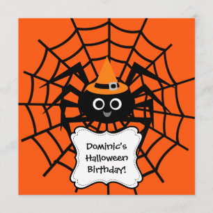Uitnodiging voor Spider Web Halloween Party