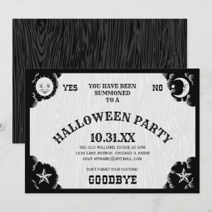 Uitnodiging voor Spirit Board Halloweenfeest