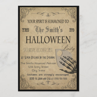 Uitnodiging voor Spirits Halloween Party