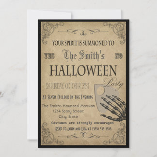 Uitnodiging voor Spirits Halloween Party