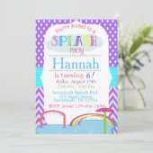 Uitnodiging voor Splash Pad verjaardagsfeestje (Staand voorkant)