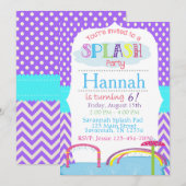 Uitnodiging voor Splash Pad verjaardagsfeestje (Voorkant / Achterkant)