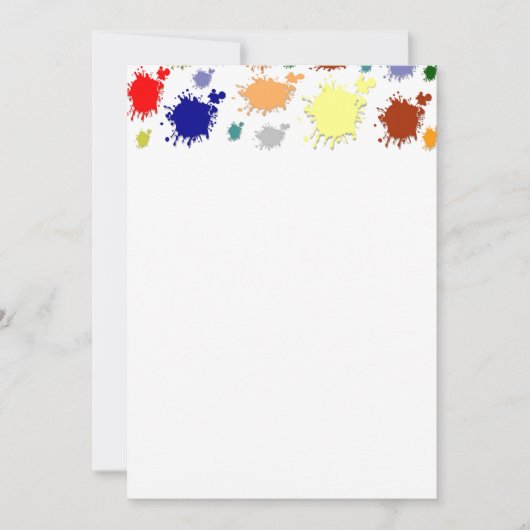 Uitnodiging voor Splash Paint (Voorkant)