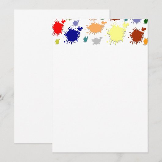 Uitnodiging voor Splash Paint (Voorkant / Achterkant)