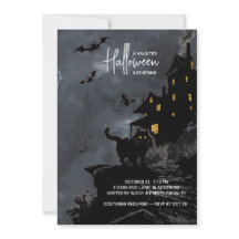 Uitnodiging voor Spokenhuis Halloween Feest.