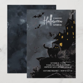 Uitnodiging voor Spokenhuis Halloweenfeest.