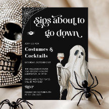 Uitnodiging voor spook Halloween cocktailparty